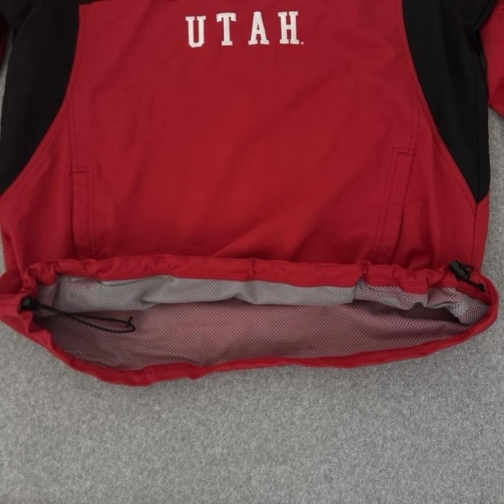 Utah Utes Jacket Large Red NCAA College Columbia Quarter Zip Pullover Shell - Picture 5 of 12